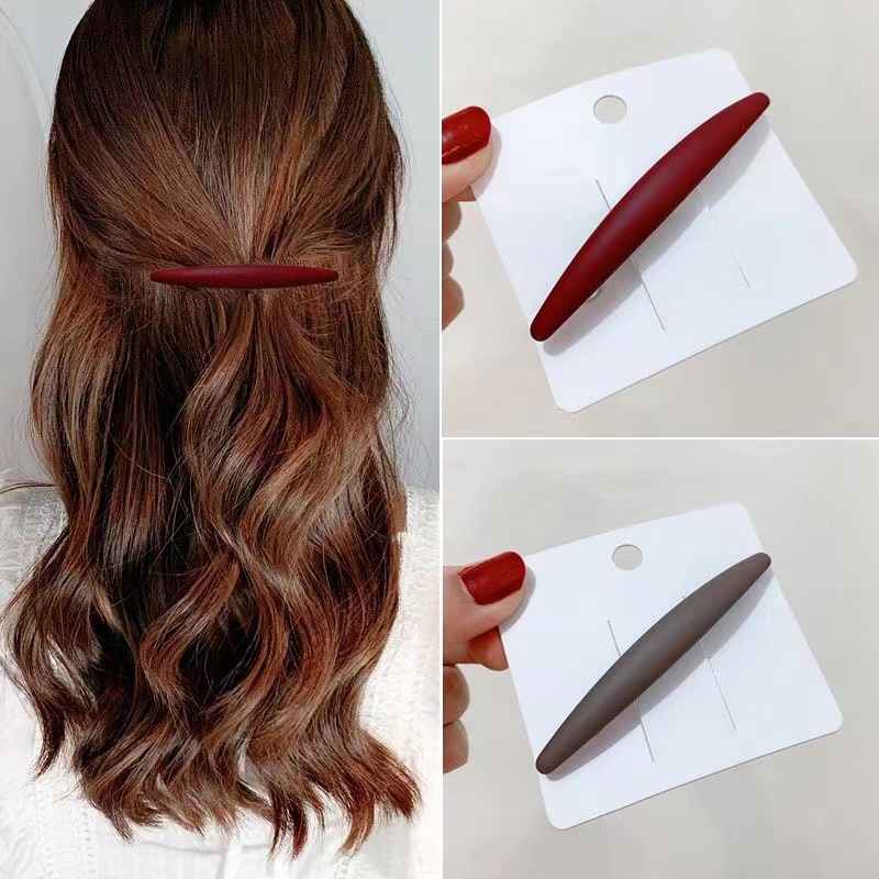 后脑勺马尾夹韩式细款半扎发饰简约一字夹后脑勺顶夹弹簧夹横夹女