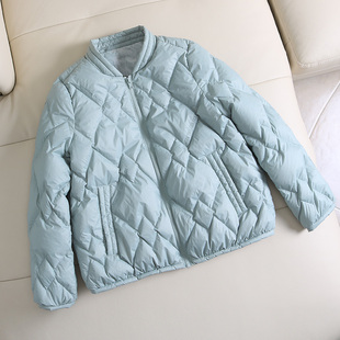 白鸭绒时尚 轻薄棒球羽绒服女短款 薄款 爆款 显瘦轻便外套 2022年新款