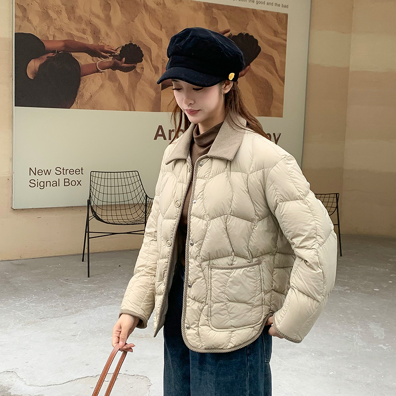 斜阳丽影95白鸭绒短款羽绒服