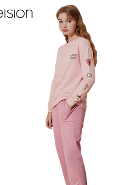 春秋女士纯棉睡衣套装卡通家居服