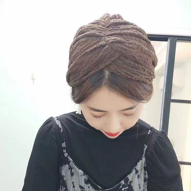 新款帽子秋印度帽蕾丝发带帽回族盖头女士包头帽休闲帽头巾遮白发图片