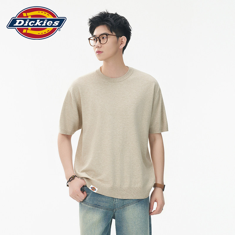 Dickies帝酷适针织短袖男士夏季2026新款美式潮牌t恤高级感上衣服