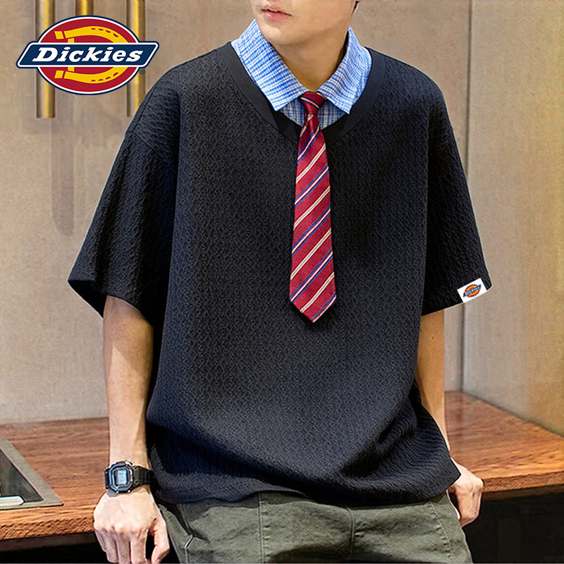 Dickies帝酷适假两件polo衫男士夏季2026新款痞帅风撞色短袖t恤男