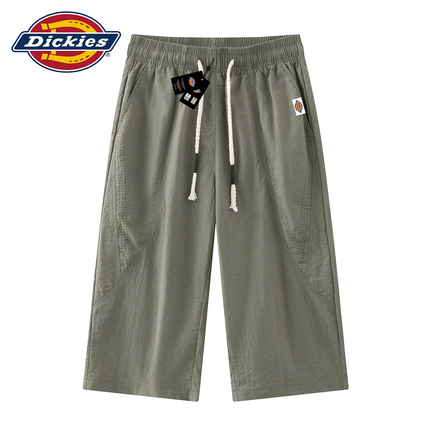 Dickies冰丝七分裤男军绿色裤子
