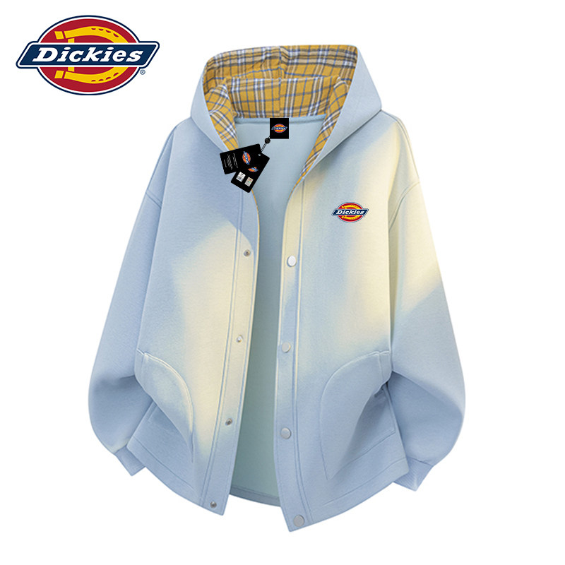 Dickies帝酷适连帽卫衣开衫男士春季2026新款高级感格纹夹克外套