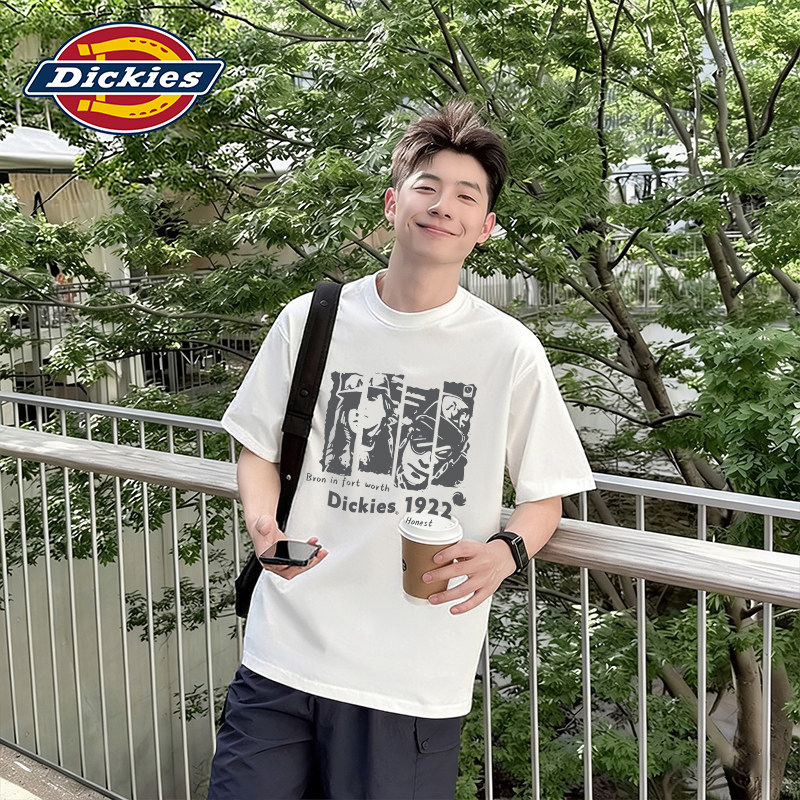 Dickies帝酷适重磅短袖t恤男士夏季2026新款高级感潮牌白色上衣服