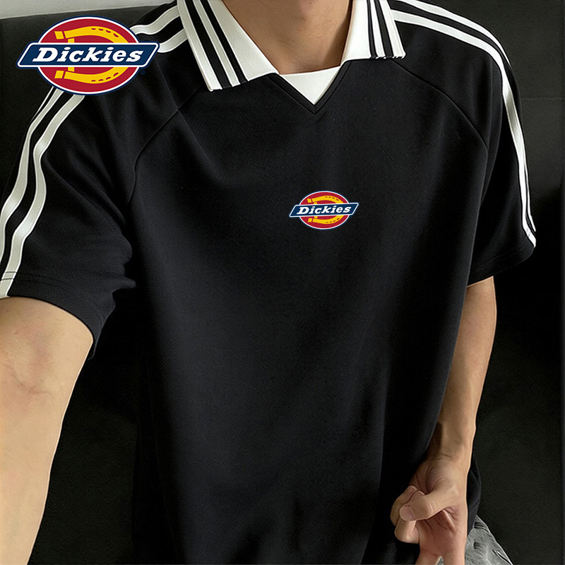 Dickies条纹短袖polo衫男款上衣