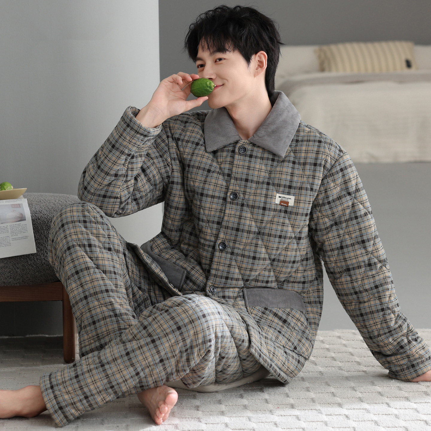 睡衣男士冬季三层加厚加绒梭织纯棉夹棉秋冬款珊瑚绒高级感家居服,女士内衣/男士内衣/家居服,睡衣/家居服套装,淘宝优惠券,粉丝福利购,淘宝优惠卷