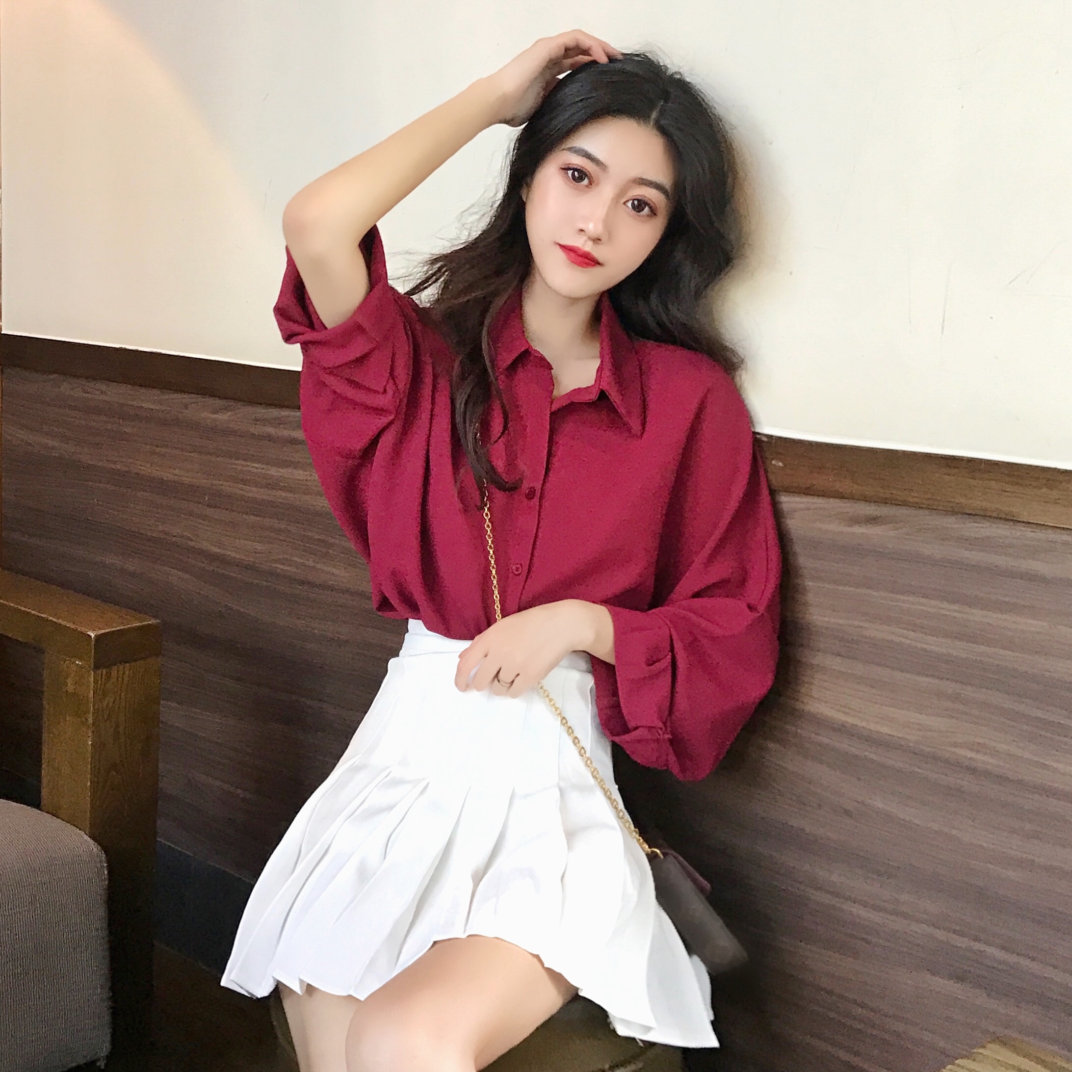 Çï×°2018п°æ¿íËÉ·Á쳤Ðä³ÄÉÀÅ®×°ÐÝÏÐÉÏÒÂÆøÖÊ´¿É«Íâ´î³ÄÒÂ