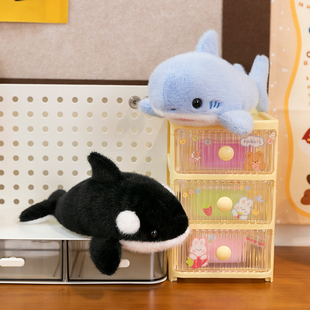 超萌黑虎鲸毛绒玩具婚庆抛洒海洋馆纪念品鲨鱼海豹掌中宝治愈公仔