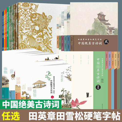 任选 田英章田雪松硬笔字帖套装 中国绝美古诗词楷书临摹本 春夏秋冬楼庭李白杜甫王维 初学者书法入门书籍学生钢笔字帖背诵古诗词