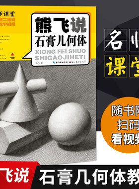 熊飞说石膏几何体 名师课堂 速写技法结构联考校考临摹范本 初学者画画入门教程画册 学生素描书自学零基础美术教材绘画书籍正版