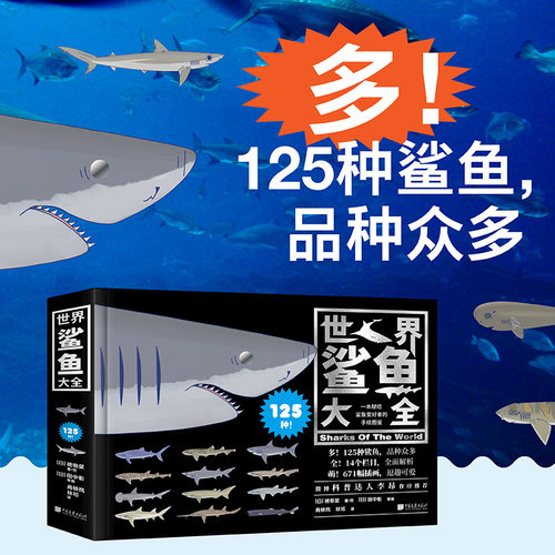 世界鲨鱼大全 裙带菜 简体中文 李昂杜父鱼推荐125种史上最齐全鲨鱼图鉴手绘自然科普百科海洋生物动物图画册百科全书中国画报出版
