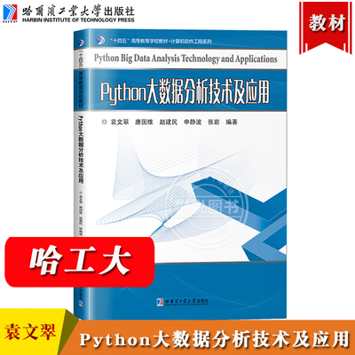 哈工大 Python大数据分析技术及应用 袁文翠等 哈尔滨工业大学出版社 高校信息类专业大数据技术课程教材Python语言大数据处理方法