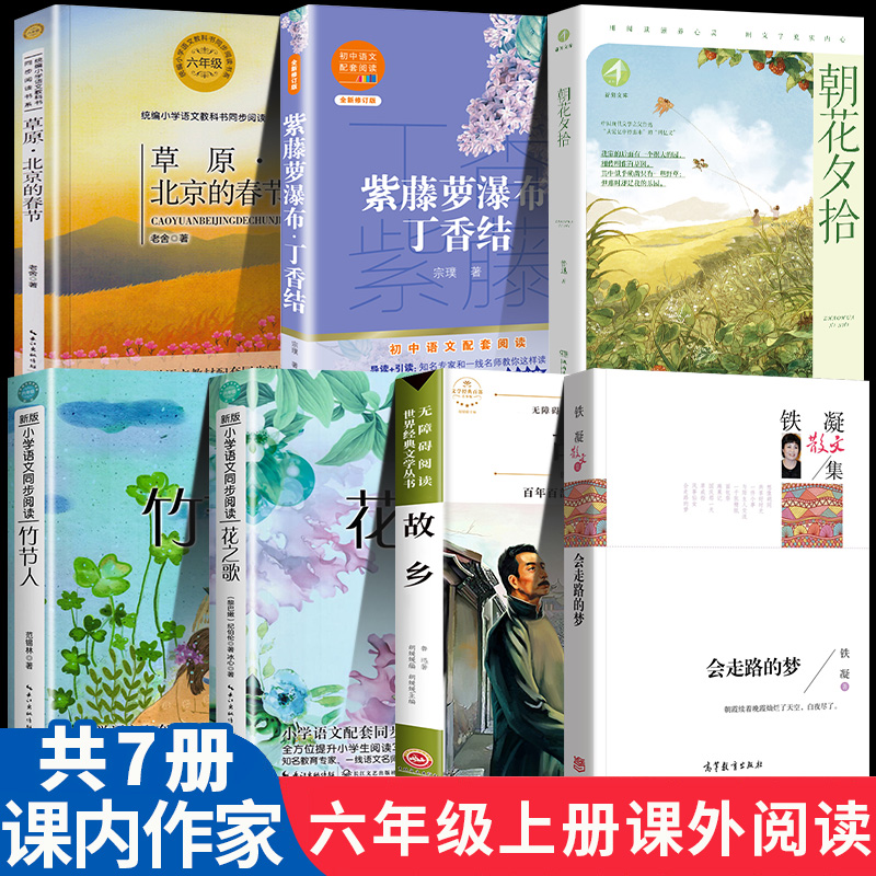 课内作家六年级上册必读的课外书花之歌纪伯伦草原北京的春节紫藤萝瀑布丁香结细雨下点碎落花声竹节人范锡林会走路的梦铁凝