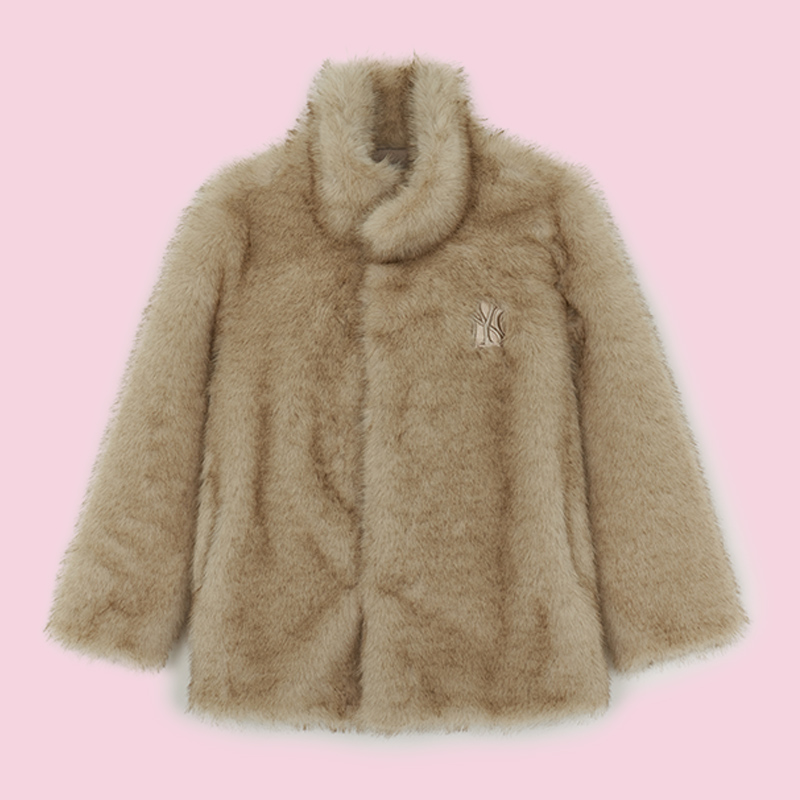 进宝家 韩国直邮MLB正品25年冬季女款披肩抓绒毛衣夹克外套 FDB03