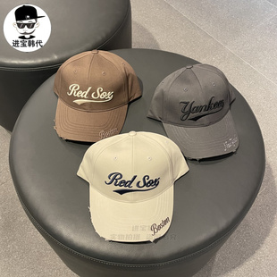 CPV03 进宝家 MLB专柜正品 25年新款 棒球帽复古做旧鸭舌帽男女同款
