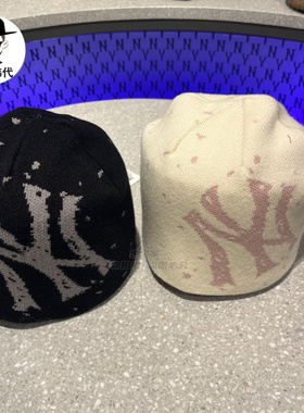 进宝家 MLB专柜正品25年秋新款碎花保暖针织男女毛线帽 BNB02