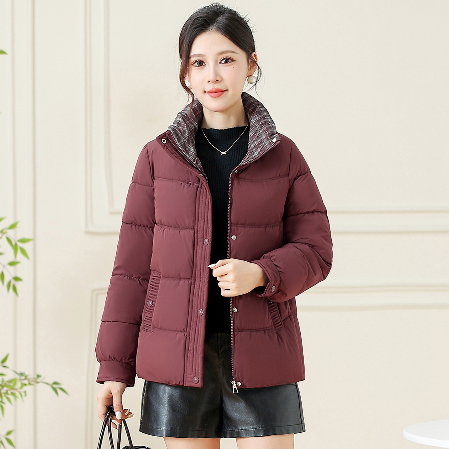 时尚加绒加厚棉衣女冬季新款韩版洋气宽松显瘦保暖短款棉袄外套潮