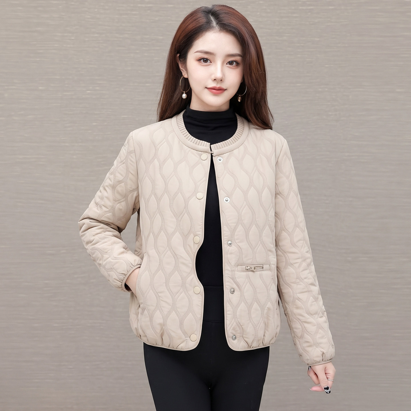 2026秋冬新款薄棉短外套女显瘦