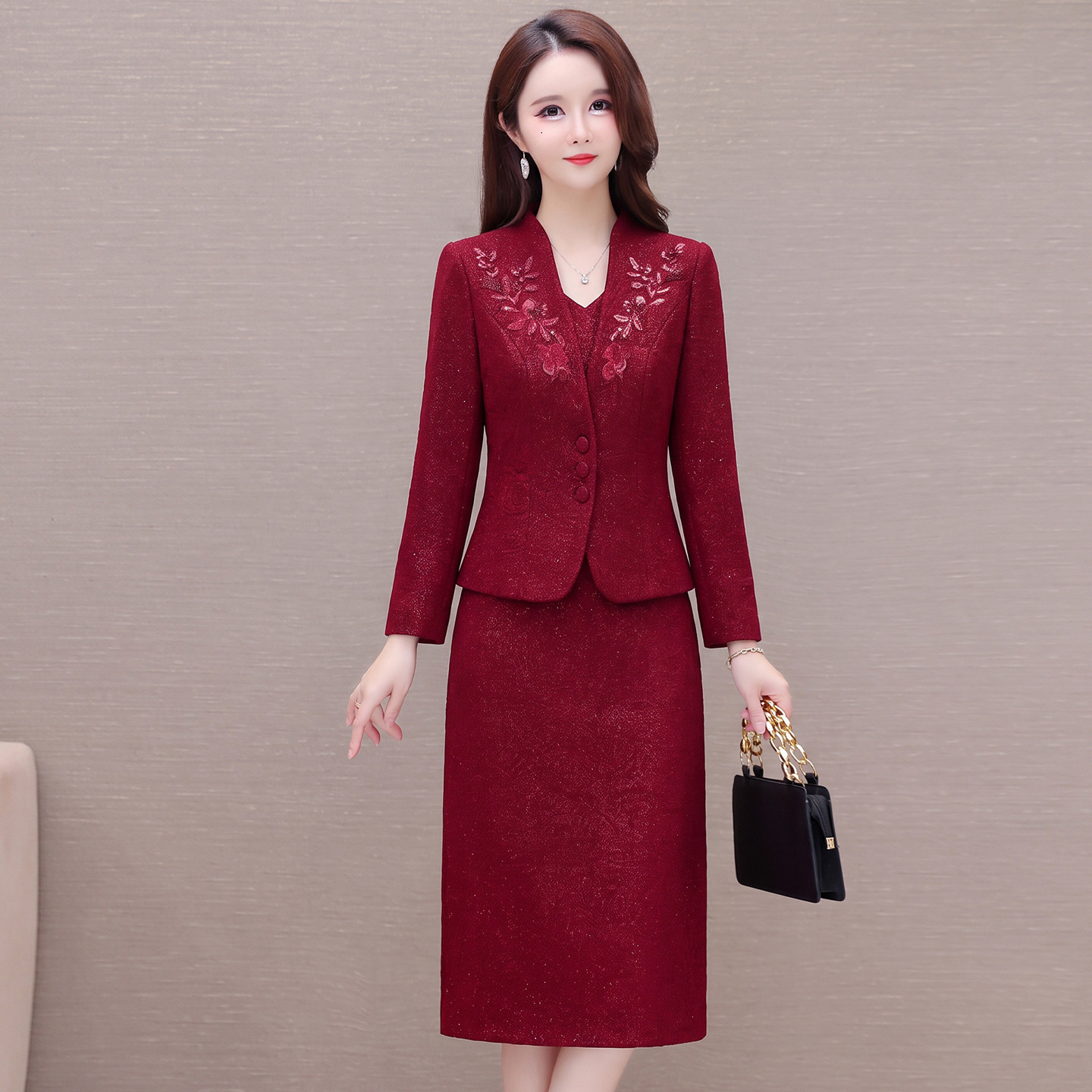 优雅风婚宴修身显瘦礼服两件套