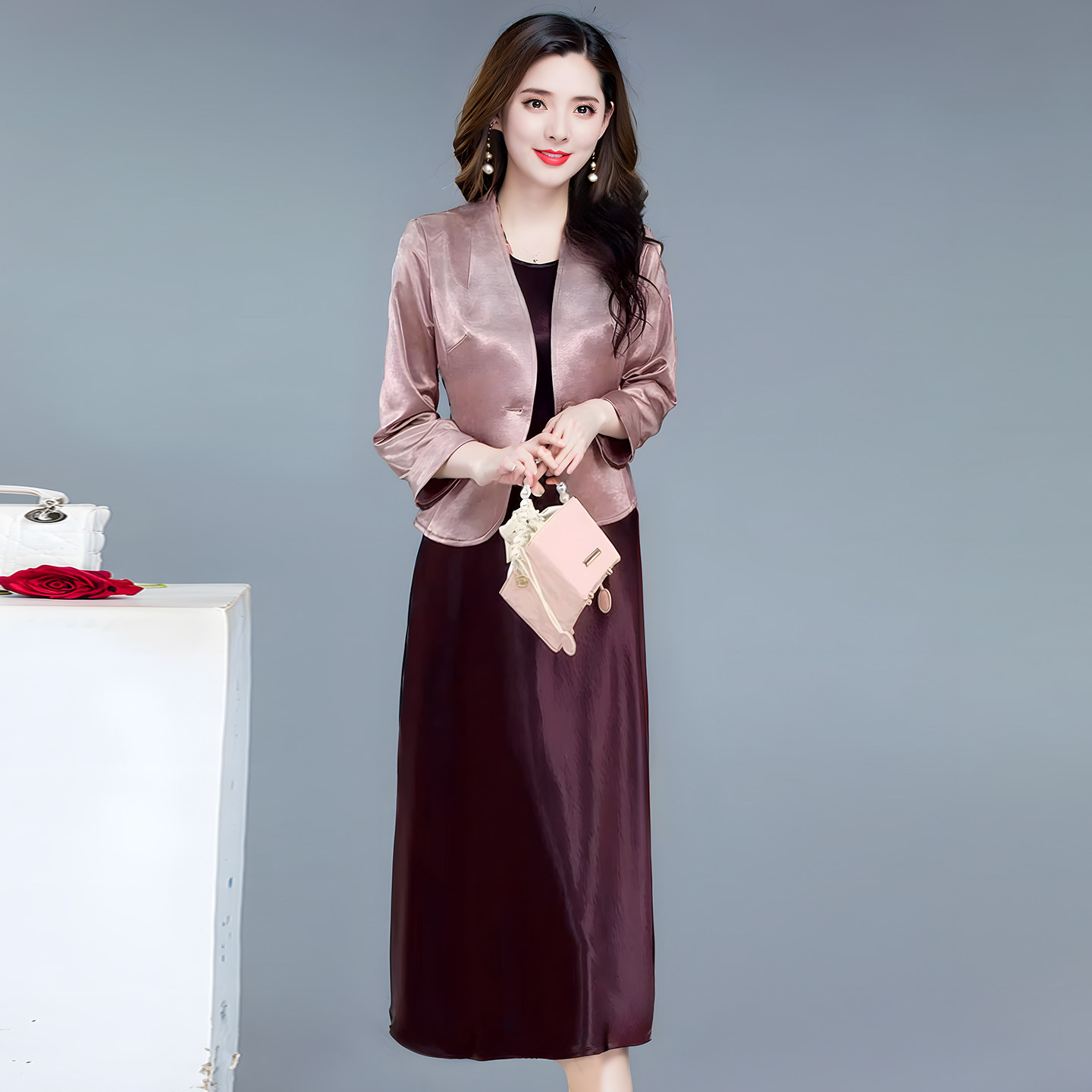 优雅礼服修身显瘦两件套