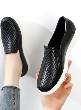 低帮雨鞋男休闲时尚短筒雨靴潮流女士鞋平底防水厚底厨房水鞋防滑