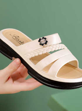 厚底拖鞋女中跟夏季室内家用时尚浴室防滑软底外穿休闲凉拖鞋女士