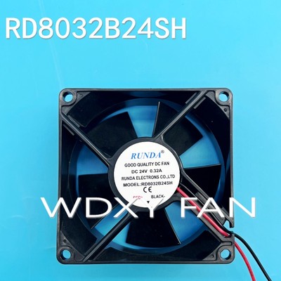 全新RUNDA润达 RD8032B24SH DC24V 0.32A 变频器机箱静音散热风扇