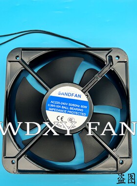 SANDFAN 20060 220V 0.38/032A 60W 20厘米机箱机柜轴流散热风扇