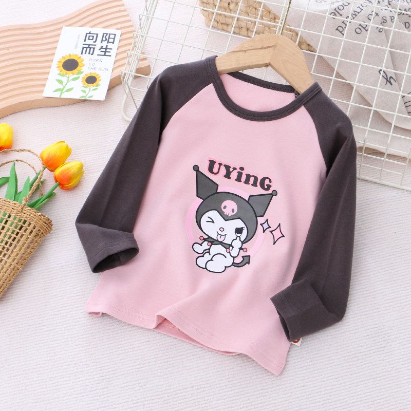 女童纯棉长袖T恤 26春秋款童装宝宝衣服小女孩卡通百搭外穿打底衫