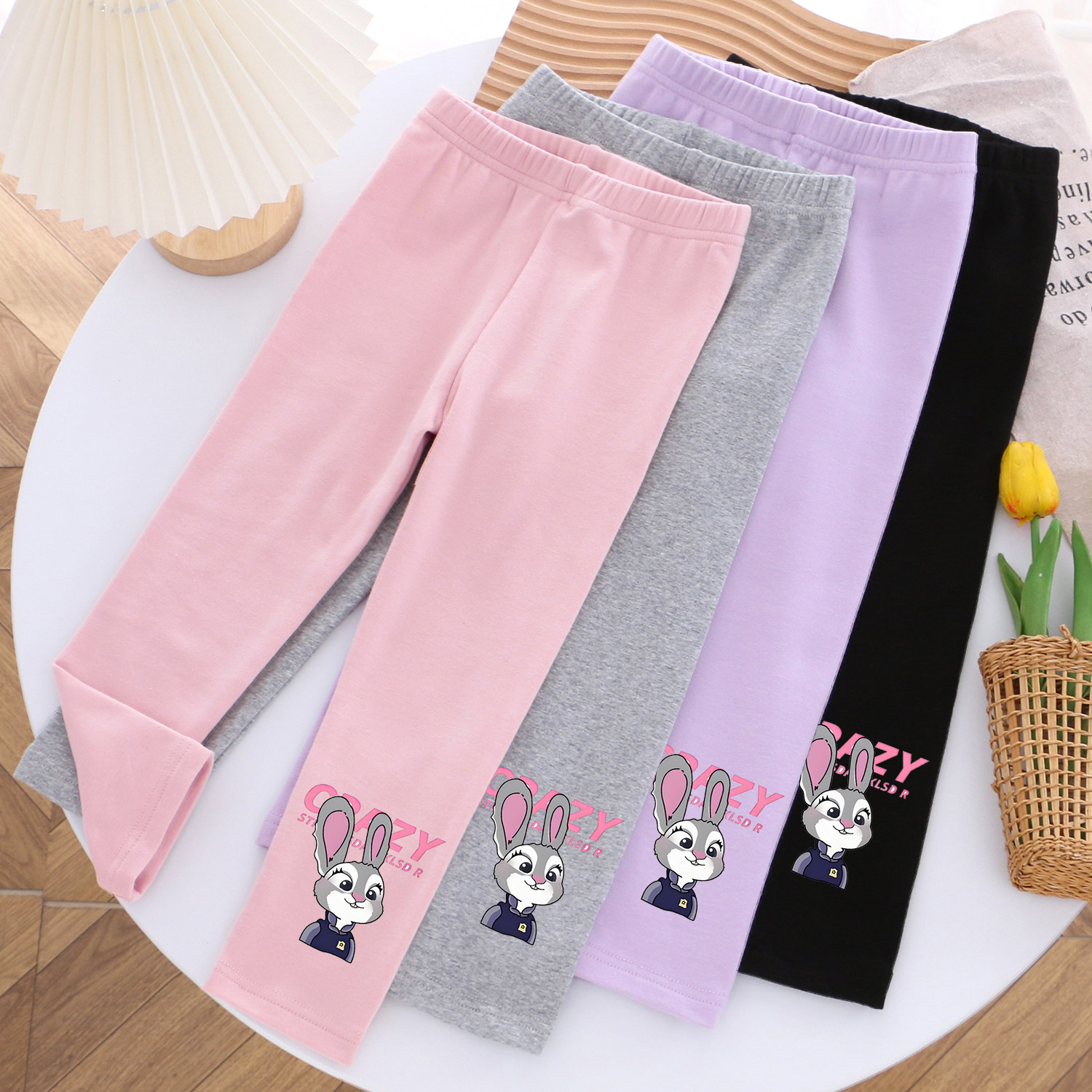 女童纯棉加厚疯狂动物城兔子朱迪长裤子春秋儿童宝宝小女孩打底裤