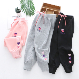 女童纯棉休闲运动裤25春秋冬儿童宝宝小女孩童装宽松长裤外穿裤子
