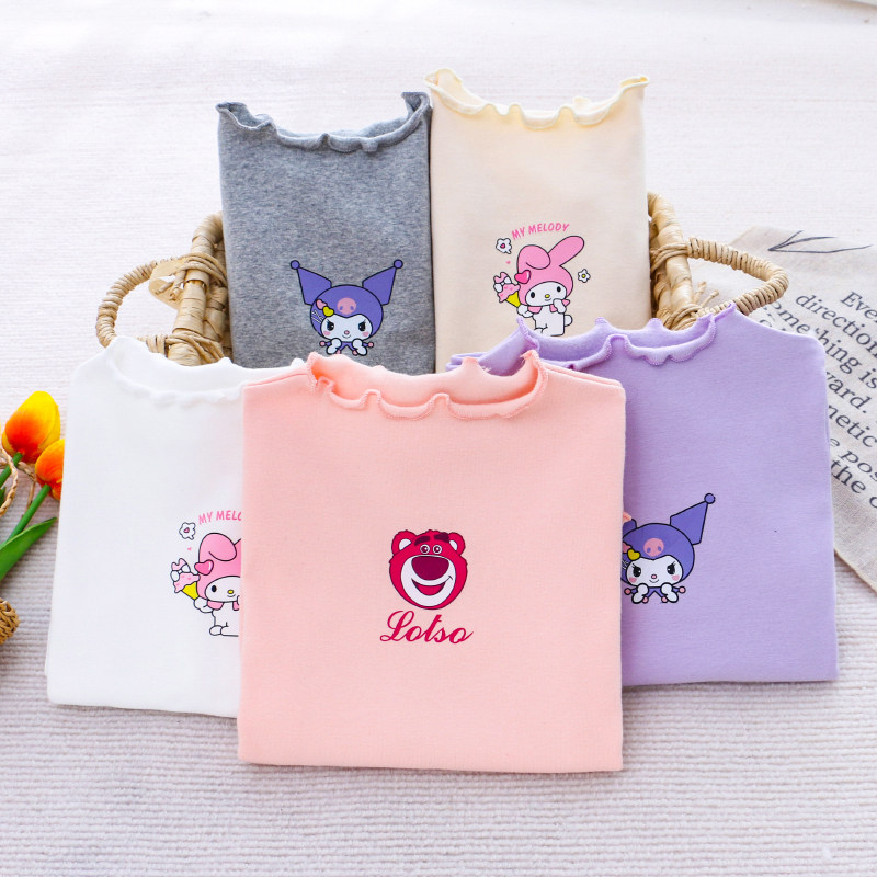 女童纯棉弹力木耳领T恤 春秋款儿童宝宝小女孩上衣中领长袖打底衫,童装/婴儿装/亲子装,T恤,淘宝优惠券,粉丝福利购,淘宝优惠卷