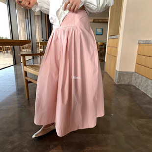 韩系简约风气质设计感压褶宽腰长款 Gary 宝藏Hers一勺甜夏季