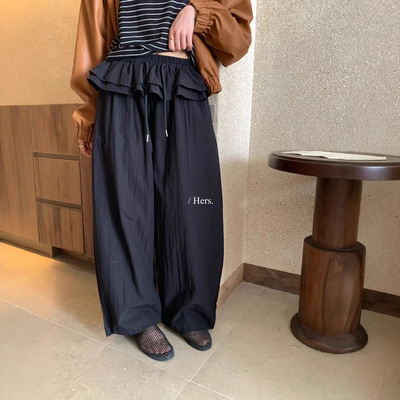 Gary的宝藏Hers一勺甜春夏韩系简约轻运动感微褶屁帘抽绳直筒