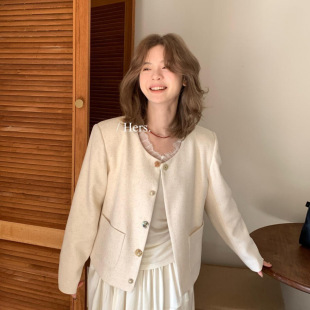 温柔风精致气质单排扣设计小香 法式 Gary 宝藏Hers一勺甜春季