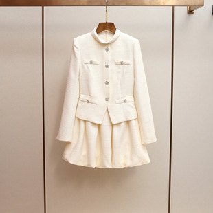 气质小香风假两件钻扣收腰短款 法式 花苞 宝藏sp家秋冬新款 gary