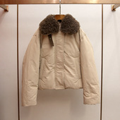 深圳南油高端女装 复古可拆卸毛领宽松百搭羽绒外套女 法式 冬季 新款