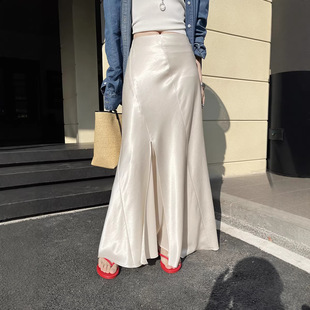 十三行早春上新简约不规则开衩双层纱鱼尾半身裙 初打 Gary 宝藏