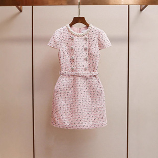 名媛小香风收腰显瘦重工镶钻短袖 Gary 法式 新款 宝藏SP家春夏季