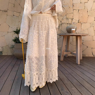 复古气质重工提花镂空蕾丝长款 Gary 宝藏Hers一勺甜春夏法式