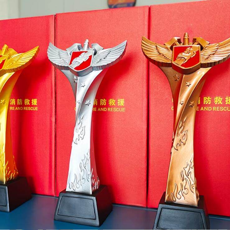 消防奖杯定制消防员比武比赛冠军救火英雄纪念品个人团体全能奖