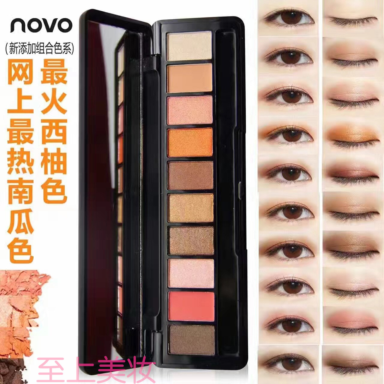 愛莉 NOVO舞動奇跡真彩十色眼影盤珠光啞光大地色細膩不暈染5077
