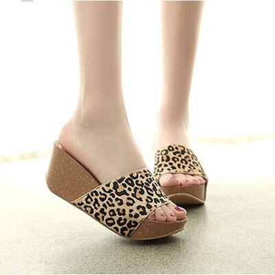 真皮马毛厚底坡跟夏季新款女韩版外穿高跟粗跟小码32 33松糕