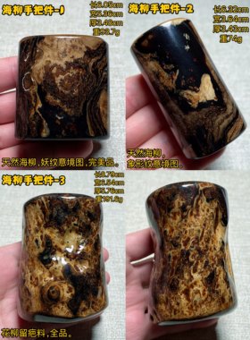 天然海柳妖孽纹手把件，海柳留疤料摆件，海柳意境图吊坠。