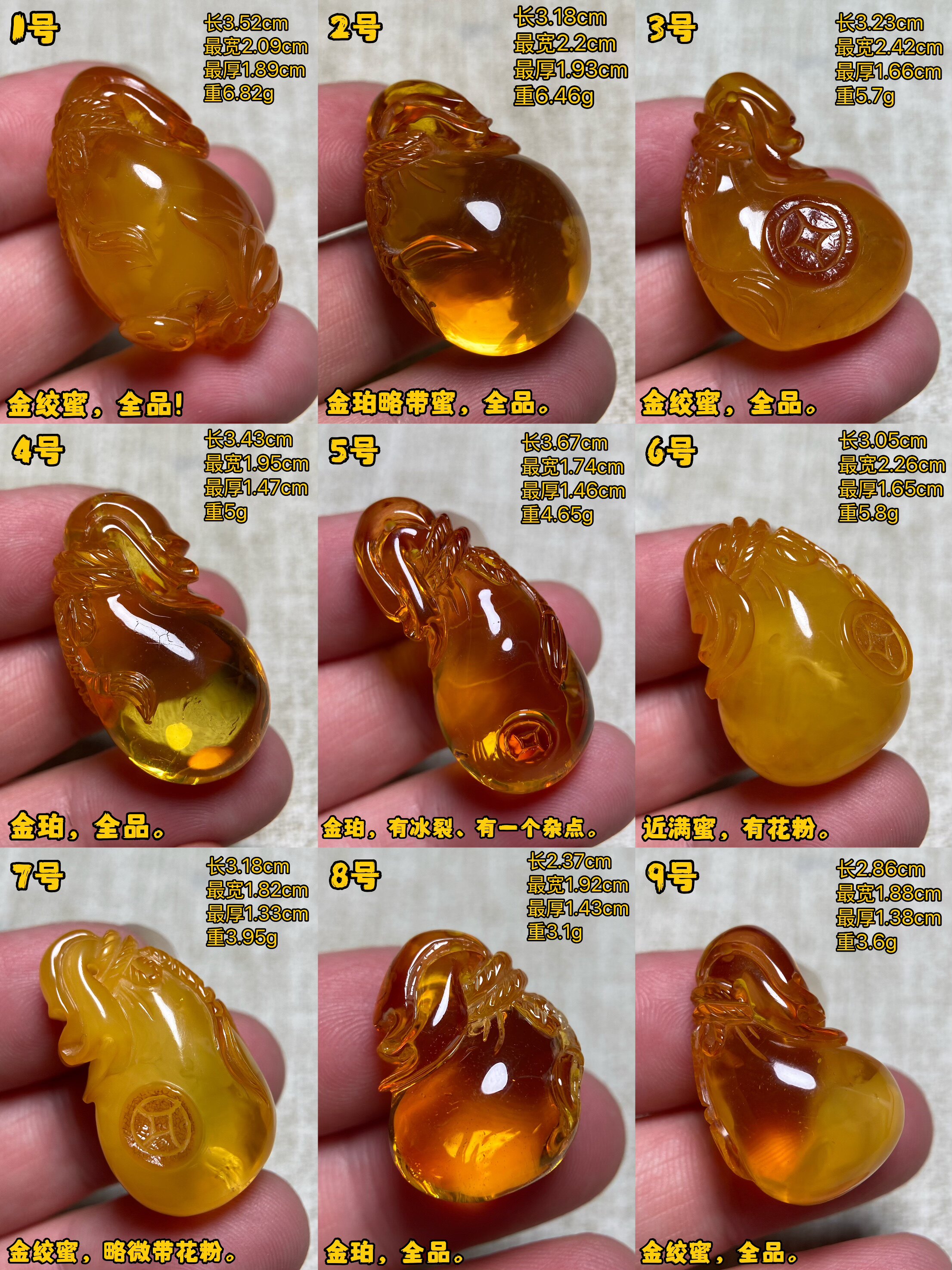 天然蜜蜡金绞蜜钱袋吊坠，天然金颈饰