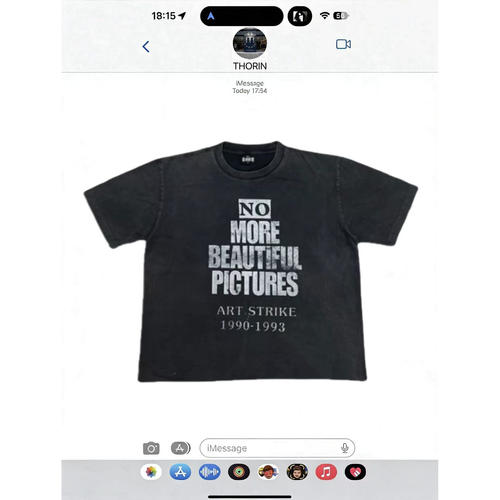 HEAVENKNOWS NEW VINTAGE 230G 圆筒布洗水黑磨毛短袖 NO MORE P