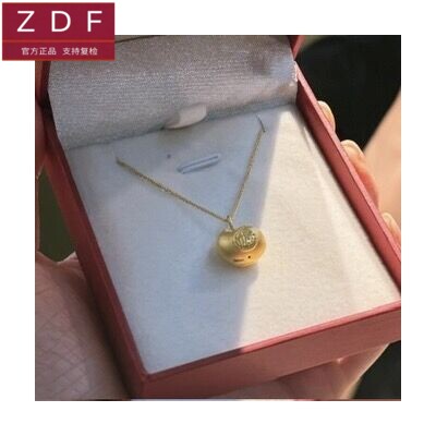 ZDF黄金籽大福胖福吊坠新款999足金小金坨颈链生日礼物送女友项链