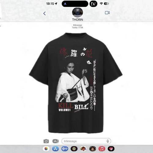 MANUSCRIPT杀死比尔印花短袖 数码直喷Sorona索罗娜冰感短宽T恤
